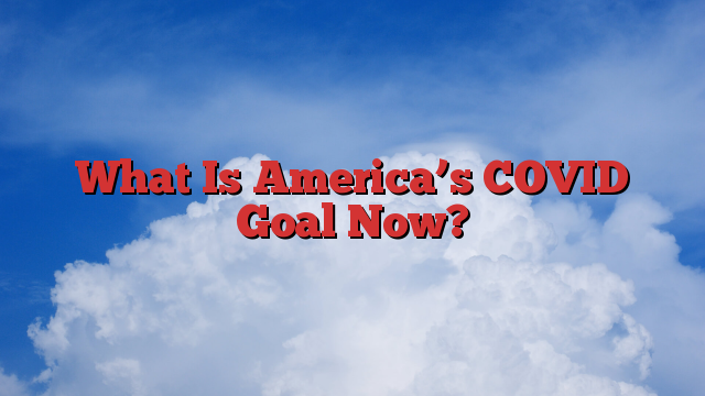 What Is America’s COVID Goal Now?