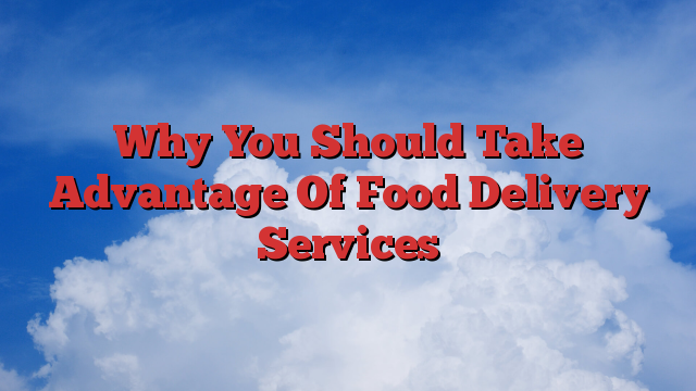 Why You Should Take Advantage Of Food Delivery Services